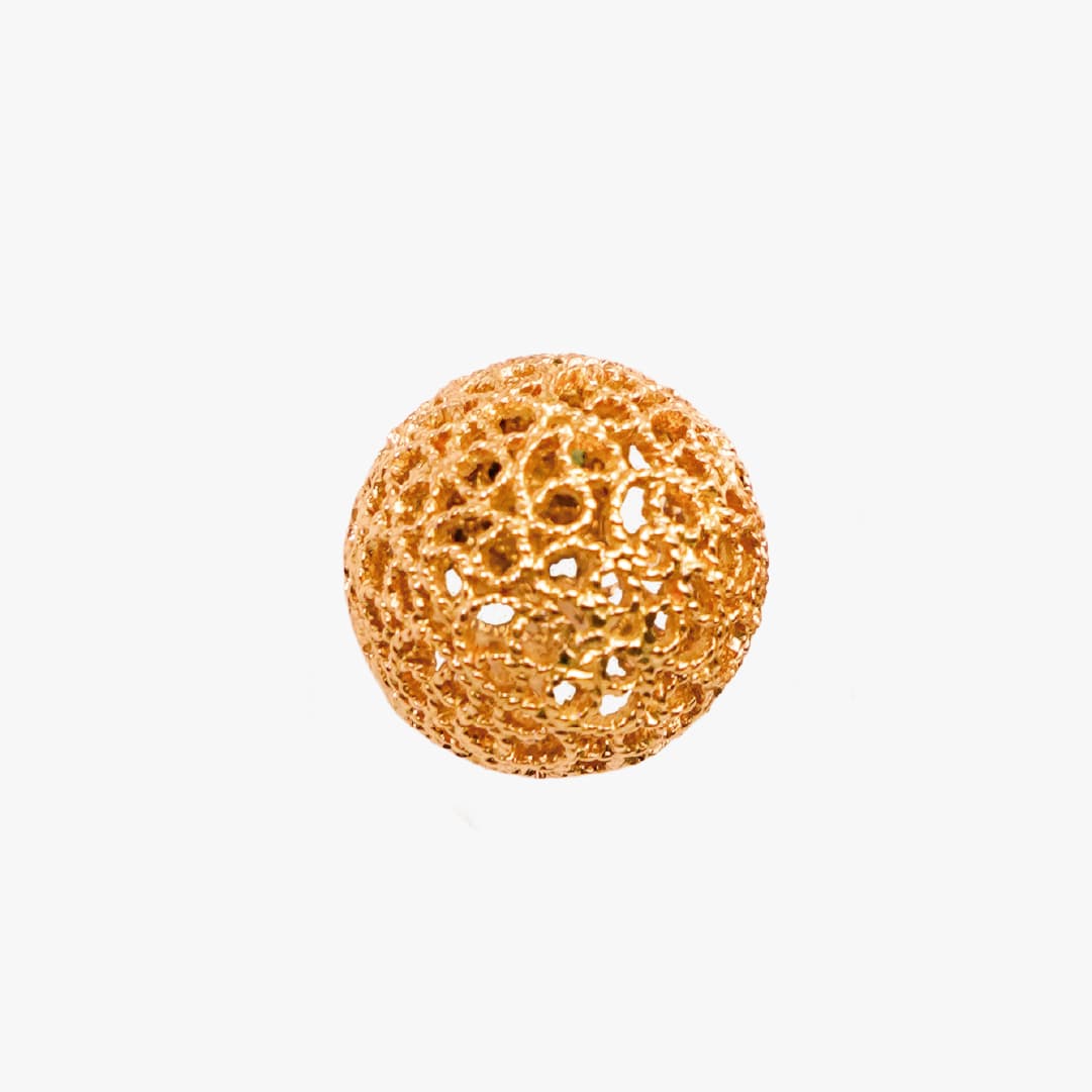 Aretes esferas de filigrana caracol Bauer Herencias oro amarillo 18K y esmeralda — imagen 1